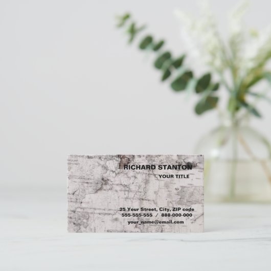 Carte De Visite Birch bark pattern business card (Debout devant)