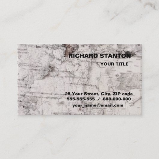 Carte De Visite Birch bark pattern business card (Devant)