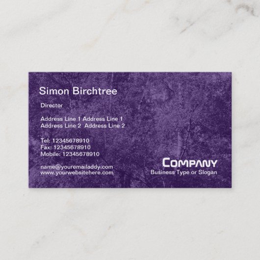 Carte De Visite Birch Tree Texture - Violet foncé (Devant)