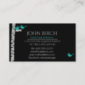 Carte De Visite ** Birch Trees Blue Birds Arborist Arbre Docteur (Dos)