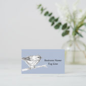 Carte De Visite Bird Ink Drawing Blue Gray Nature Wildlife (Debout devant)