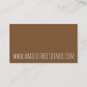 Carte De Visite Biscuits et saucisses Gravité Chef Restaurant (Dos)