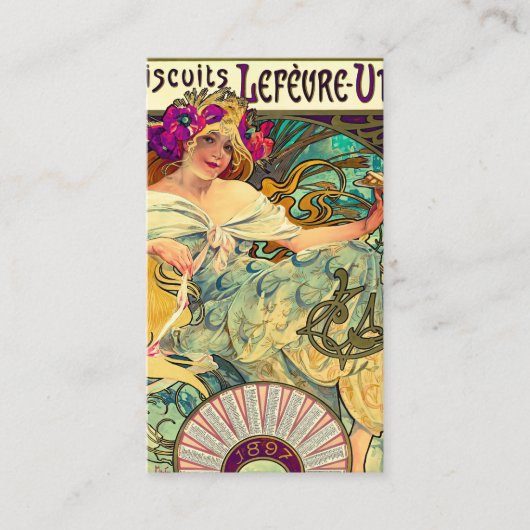 Carte De Visite Biscuits Lefevre-Utile par Alphonse Mucha (1896) (Devant)