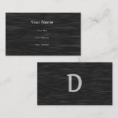 Carte de visite biseauté noir et blanc de "D" (Devant / Derrière)