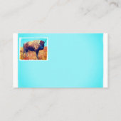 Carte De Visite bison art sur turquoise et blanc audacieux double (Dos)