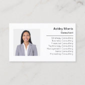 Carte De Visite Bit Me QR Code Logo Photo Professionnel Noir Blanc (Devant)