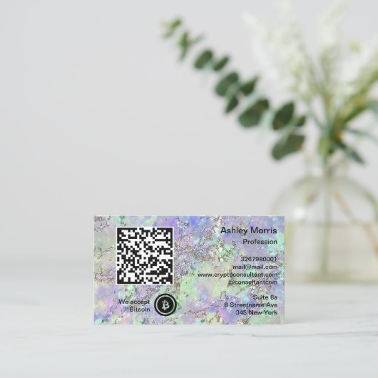 Carte De Visite Bit Me QR Code Nous Acceptons Bitcoin Logo Parties (Debout devant)