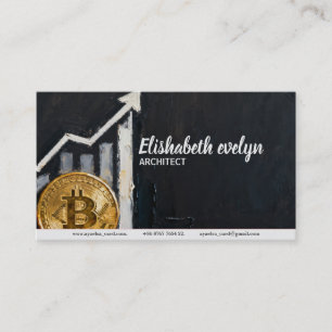 Carte De Visite Bitcoin à la hausse - Œuvre d'art sur la croissanc