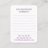 Carte de visite BK (Dos)