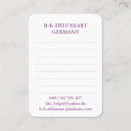 Carte de visite BK (Dos)