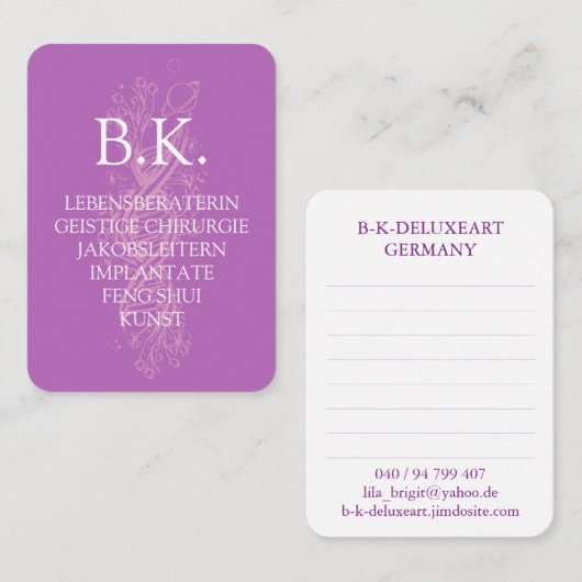 Carte de visite BK (Devant / Derrière)