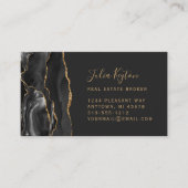 Carte De Visite Black Agate Geode Gold Parties scintillant Immobil (Devant)