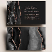 Carte De Visite Black Agate Geode Rose Gold Parties scintillant Im