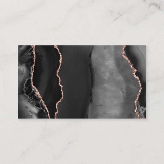 Carte De Visite Black Agate Geode Rose Gold Parties scintillant Im (Dos)