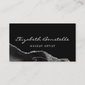 Carte De Visite Black Agate Parties scintillant Argent Luxe (Devant)