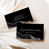 Carte De Visite Black Agate Parties scintillant Argent Luxe