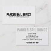 Carte De Visite Black and Gold Jail Bail Bonds Company (Devant / Derrière)