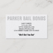 Carte De Visite Black and Gold Jail Bail Bonds Company (Dos)