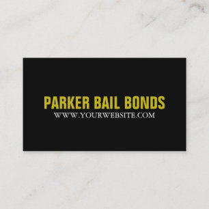 Carte De Visite Black and Gold Jail Bail Bonds Company