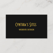 Carte De Visite Black and Gold Minimalist (Devant)
