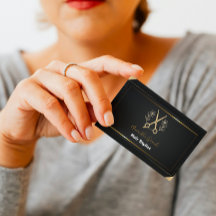 Black and Gold Minimalist Stylist Hair Salon