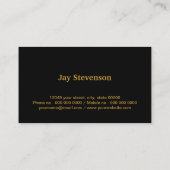 Carte De Visite Black and Gold Pilot Professionnel (Dos)