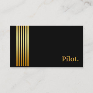 Carte De Visite Black and Gold Pilot Professionnel