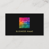 Carte De Visite Black And Gold Template QR Code Company Logo (Dos)