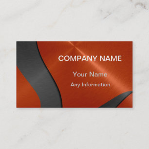 Carte De Visite Black and Orange Luxury Metallic 2