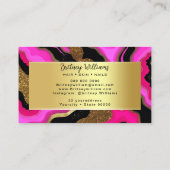 Carte De Visite Black and pink Gold Agate (Dos)