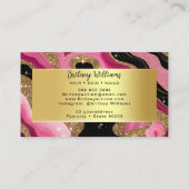 Carte De Visite Black and pink Gold Agate (Dos)