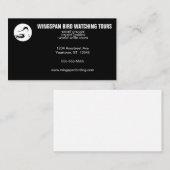 Carte De Visite Black and White Bird Watching Wildlife Eco Tourism (Devant / Derrière)