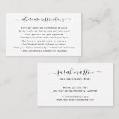 Carte De Visite Black and White Elegant Simple Aftercare Lashes (Devant / Derrière)