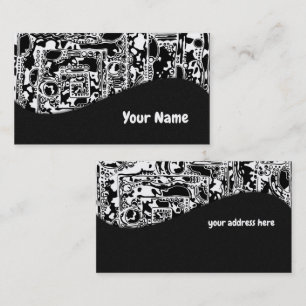 Carte De Visite Black and White Geometric Art 25