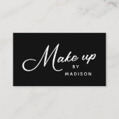 Carte De Visite Black and White Retro Script Makeup (Devant)