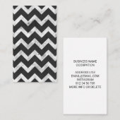 Carte De Visite Black and white Rustic Chevron pattern (Devant / Derrière)