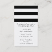 Carte De Visite Black and White Striped (Dos)