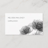 Carte De Visite Black And White Transparent Flowers (Devant)