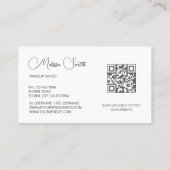 Carte De Visite Black And White Transparent Flowers (Dos)