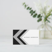 Carte De Visite Black assemblée arrow geometric minimal modern (Debout devant)