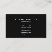 Carte De Visite Black assemblée arrow geometric minimal modern (Dos)