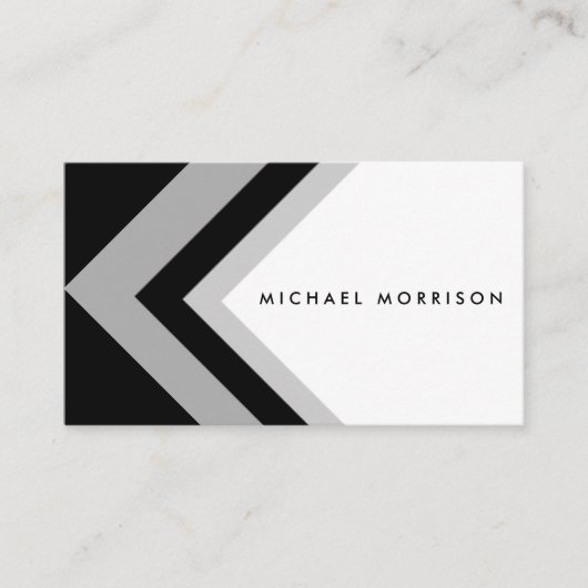 Carte De Visite Black assemblée arrow geometric minimal modern (Devant)