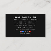 Carte De Visite Black Auto Detailing, Auto Repair Logo Black (Dos)