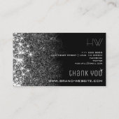 Carte De Visite Black avec Silver Parties scintillant Stars Événem (Dos)