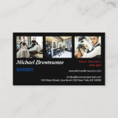 Carte De Visite Black Barber Pole Salon Branding Design (Dos)