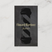 Carte De Visite Black Barber Shop Barbershop Pole (Devant)