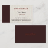 Carte De Visite Black Bean Professional Élégant moderne (Devant / Derrière)