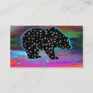 Carte De Visite Black Bear Spirit Northern Light Coloris