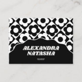 Carte De Visite Black Blanc Fleur Y2K Vêtements faits main (Devant)