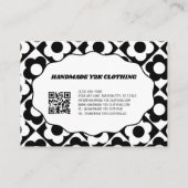 Carte De Visite Black Blanc Fleur Y2K Vêtements faits main (Dos)